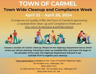 TOWN WIDE CLEANUP & COMPLIANCE WEEK - 4/22/24 to 4/26/24
